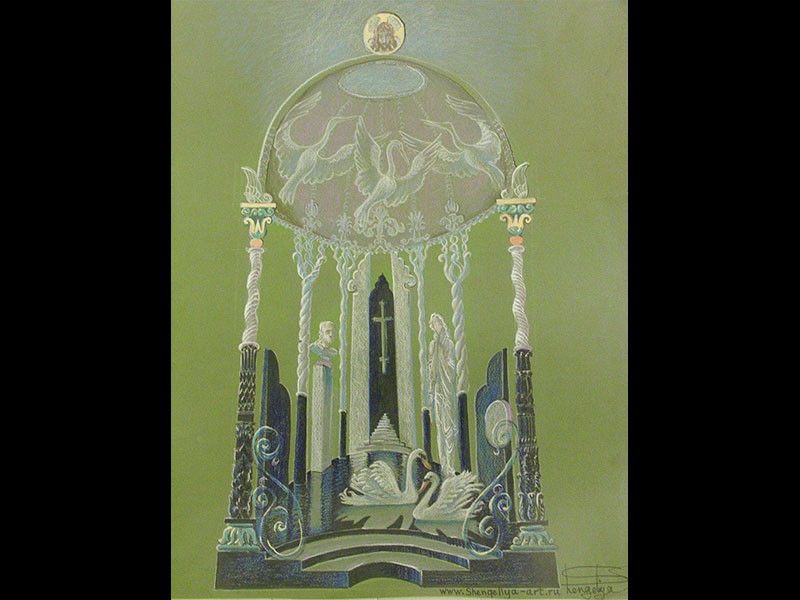 эскиз мемориала Белые журавли 2